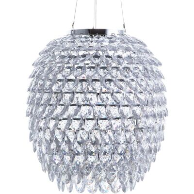 Lámpara de Techo de Cristal Plateada Beliani - Lámpara de Techo Lámpara de Techo de Cristal Plateada Beliani - Lámpara de Techo