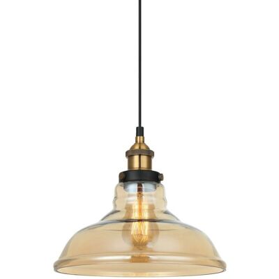 Italux Hubert - Lámpara Colgante Industrial y Retro Negra, Dorada - 1 Luz Italux Hubert - Lámpara Colgante Industrial y Retro Negra, Dorada - 1 Luz