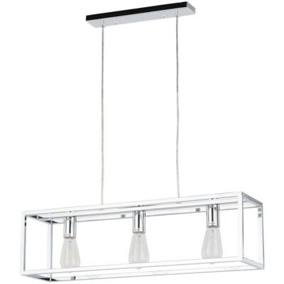 Italux Sigalo - Lámpara colgante cromada - 3 bombillas E27 - 73cm altura máxima Italux Sigalo - Lámpara colgante cromada - 3 bombillas E27 - 73cm altura máxima