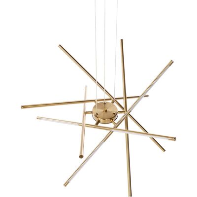 BELIANI Lámpara Colgante Led Decorativa Geométrica Diseño Suspendido De Metal Dorado Palun BELIANI Lámpara Colgante Led Decorativa Geométrica Diseño Suspendido De Metal Dorado Palun
