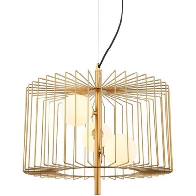 Daren - Lámpara Colgante Moderna Dorada 3 Luces Con Pantalla Dorada, Blanca, G9 - Italux Daren - Lámpara Colgante Moderna Dorada 3 Luces Con Pantalla Dorada, Blanca, G9 - Italux