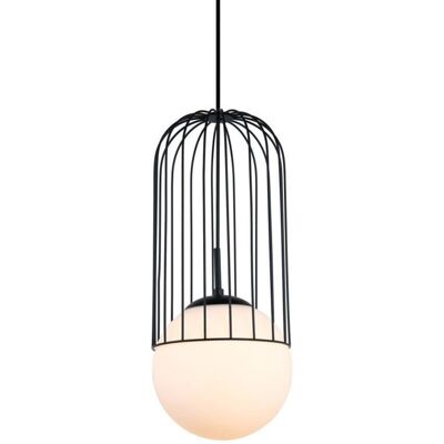 Matty - Lámpara Colgante Moderna Negra 1 Luz Con Pantalla Negra, Blanca, E27 - Italux Matty - Lámpara Colgante Moderna Negra 1 Luz Con Pantalla Negra, Blanca, E27 - Italux