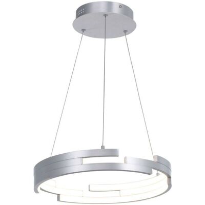 Velar - Moderno Colgante Led Para Colgar En Plata Oxidada, Blanco Cálido 3000k 3360lm Regulable - Italux Velar - Moderno Colgante Led Para Colgar En Plata Oxidada, Blanco Cálido 3000k 3360lm Regulable - Italux