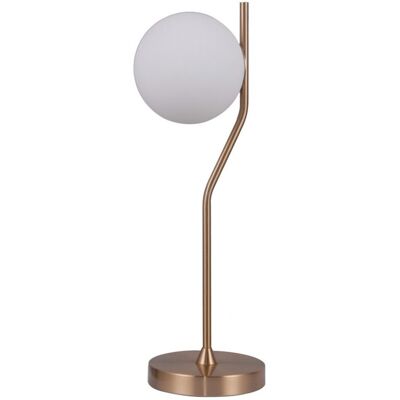 Carimi - Lámpara De Mesa Moderna De Latón Miel 1 Luz Con Pantalla Blanca, G9 - Italux Carimi - Lámpara De Mesa Moderna De Latón Miel 1 Luz Con Pantalla Blanca, G9 - Italux