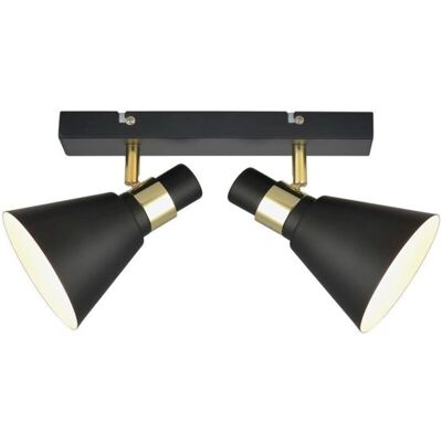 Lámpara de Pared Industrial y Retro Italux Biagio Negro Dorado - E14 Lámpara de Pared Industrial y Retro Italux Biagio Negro Dorado - E14