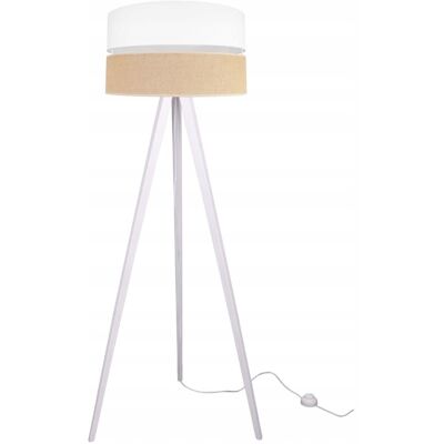 OEM Lámpara De Pie Trípode Pantalla De Madera 45cm Blanca OEM Lámpara De Pie Trípode Pantalla De Madera 45cm Blanca