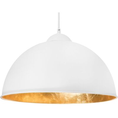 BELIANI Lámpara Colgante De 1 Luz Medio Globo De Metal Blanco Estilo Industrial Cetina BELIANI Lámpara Colgante De 1 Luz Medio Globo De Metal Blanco Estilo Industrial Cetina