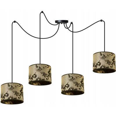 OEM Lámpara De Techo Colgante, Pantalla Con Estampado De Araña, Dorada OEM Lámpara De Techo Colgante, Pantalla Con Estampado De Araña, Dorada