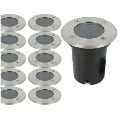 Arum Lighting - Juego De 10 Focos Empotrables De Suelo - Acero Inoxidable 304 - Gu10 - Ip67 Arum Lighting - Juego De 10 Focos Empotrables De Suelo - Acero Inoxidable 304 - Gu10 - Ip67
