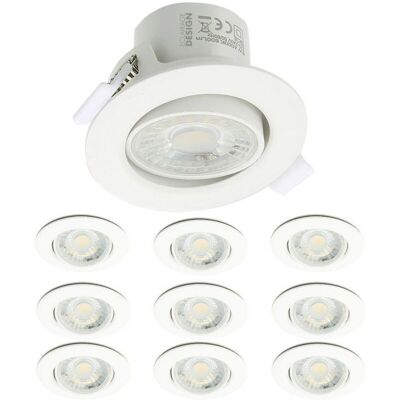 Arum Lighting - Set De 10 Focos De Empotrar Led Valence 8w Orientable Equ. 75w Temperatura De Color: 4000k Blanco Neutro Arum Lighting - Set De 10 Focos De Empotrar Led Valence 8w Orientable Equ. 75w Temperatura De Color: 4000k Blanco Neutro