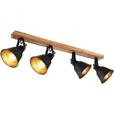 Lámpara de techo Globo Lighting GÜNTHER de madera con 4 luces - Iluminación Lámpara de techo Globo Lighting GÜNTHER de madera con 4 luces - Iluminación