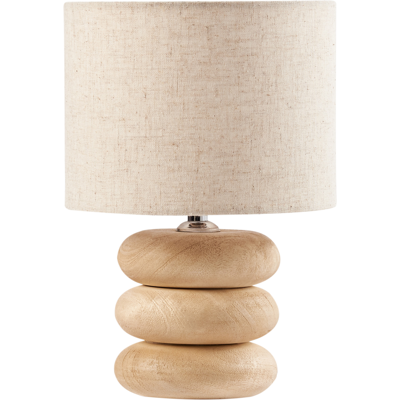 BELIANI Lámpara De Mesa Moderna Pantalla De Tela De Lino De Algodón 30 Cm Una Luz Base De Madera De Mango Marrón Claro Betwa BELIANI Lámpara De Mesa Moderna Pantalla De Tela De Lino De Algodón 30 Cm Una Luz Base De Madera De Mango Marrón Claro Betwa