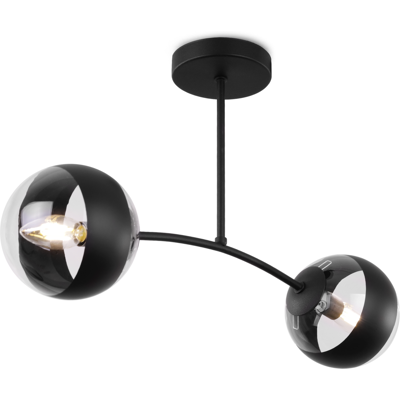 OEM Lámpara De Techo Toledo Negra 2 Pantallas Planas Negras E14 OEM Lámpara De Techo Toledo Negra 2 Pantallas Planas Negras E14