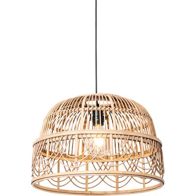 Oriental Lámpara Colgante Oriental De Ratán 49 Cm - Michelle /acero Alargada Adecuado Para Led Max. 1 X 60 Watt - Qazqa Oriental Lámpara Colgante Oriental De Ratán 49 Cm - Michelle /acero Alargada Adecuado Para Led Max. 1 X 60 Watt - Qazqa