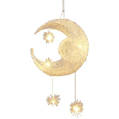 SENDERPICK Lámpara Colgante De Luna Led, Lámpara Creativa Para Habitación De Niños, Lámpara De Araña, Lámpara De Techo De Estrella Para Habitación De Niños, Sala De Estar SENDERPICK Lámpara Colgante De Luna Led, Lámpara Creativa Para Habitación De Niños, Lámpara De Araña, Lámpara De Techo De Estrella Para Habitación De Niños, Sala De Estar