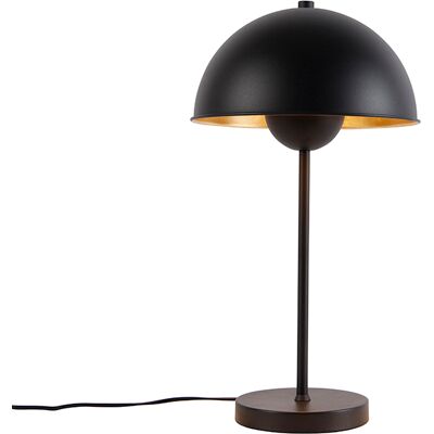 Lámpara de mesa retro/vintage Qazqa - negro/oro - Magnax - Forma redonda elegante Lámpara de mesa retro/vintage Qazqa - negro/oro - Magnax - Forma redonda elegante