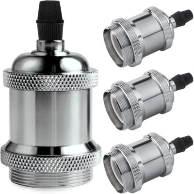 OEM Portalámparas E27 Vintage, Lámpara Colgante Retro Edison, Adaptador De Cerámica Maciza, Portalámparas De 4 Piezas De Color Cromo. OEM Portalámparas E27 Vintage, Lámpara Colgante Retro Edison, Adaptador De Cerámica Maciza, Portalámparas De 4 Piezas De Color Cromo.