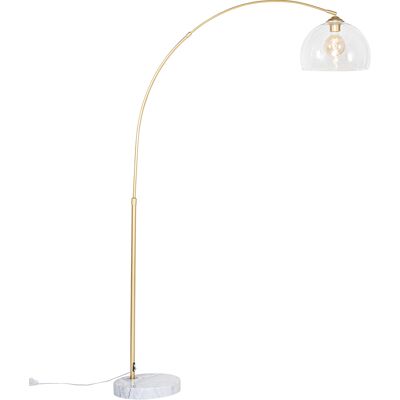 Lámpara de pie Arc de latón y mármol - WiFi inteligente, ajustable, estilo retro Lámpara de pie Arc de latón y mármol - WiFi inteligente, ajustable, estilo retro