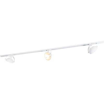 Sistema de riel Magnax Blanco con 3 focos ajustables - Qazqa Sistema de riel Magnax Blanco con 3 focos ajustables - Qazqa