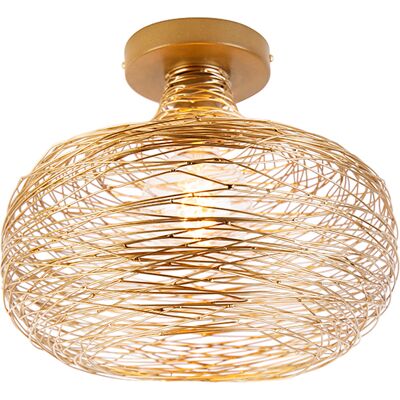 Lámpara de Techo de Acero Dorado - Sarella - Diseño Abierto - 33cm Lámpara de Techo de Acero Dorado - Sarella - Diseño Abierto - 33cm