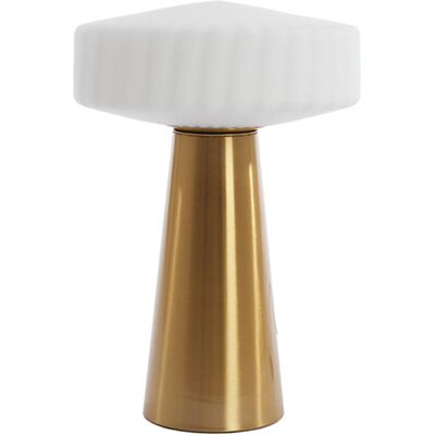 Lámpara de mesa Light & Living vtwonen Pleat - Blanco/Oro - Ø30cm - Retro - Salón - Dormitorio Lámpara de mesa Light & Living vtwonen Pleat - Blanco/Oro - Ø30cm - Retro - Salón - Dormitorio