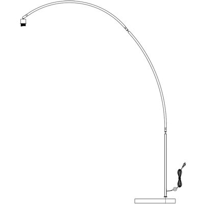 Lámpara de pie Arc Solvac de Sienna Lighting - Acero, Tela de lino Lámpara de pie Arc Solvac de Sienna Lighting - Acero, Tela de lino