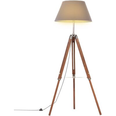 Lámpara De Trípode Madera Maciza De Teca Marrón Y Gris 141 Cm Vidaxl Lámpara De Trípode Madera Maciza De Teca Marrón Y Gris 141 Cm Vidaxl
