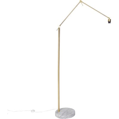 Moderno Lámpara De Pie Moderna Dorada Regulable - Editor Acero Alargada Adecuado Para Led Max. 1 X 60 Watt - Qazqa Moderno Lámpara De Pie Moderna Dorada Regulable - Editor Acero Alargada Adecuado Para Led Max. 1 X 60 Watt - Qazqa