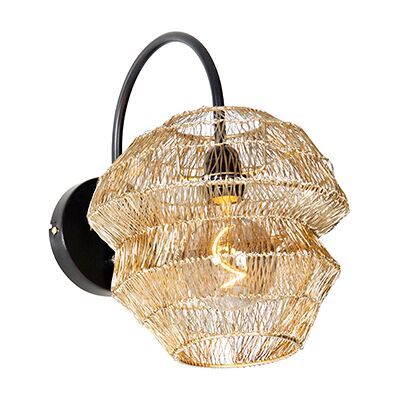 Oriental Lámpara De Pared Oriental Dorada - Vadi Acero Redonda Adecuado Para Led Max. 1 X 40 Watt - Qazqa Oriental Lámpara De Pared Oriental Dorada - Vadi Acero Redonda Adecuado Para Led Max. 1 X 40 Watt - Qazqa