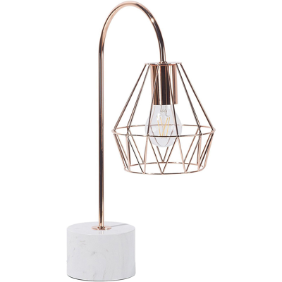 Beliani - Lámpara De Mesa Pantalla De Metal Cobrizo Colgante Soporte Blanco Moderno Aspecto Industrial Mooni Beliani - Lámpara De Mesa Pantalla De Metal Cobrizo Colgante Soporte Blanco Moderno Aspecto Industrial Mooni