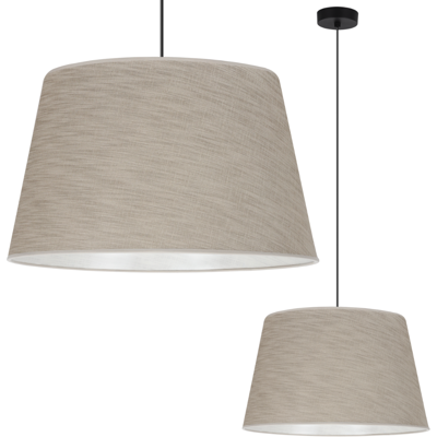 OEM Lámpara Colgante, Cono De Lino, Negro, 1 Plana, Pantalla Beige L05 44cm OEM Lámpara Colgante, Cono De Lino, Negro, 1 Plana, Pantalla Beige L05 44cm
