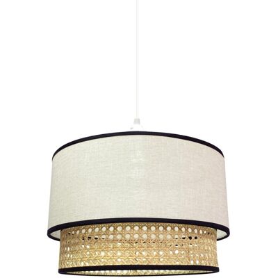 Lámpara colgante Batana Wonderlamp Lino Blanco Rafia Ajustable Lámpara colgante Batana Wonderlamp Lino Blanco Rafia Ajustable