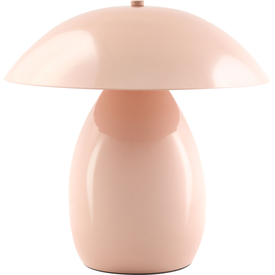 BELIANI Lámpara De Mesa Moderna Con Pantalla De Hierro Una Luz 30 Cm Forma De Seta Rosa Pastel Sigi BELIANI Lámpara De Mesa Moderna Con Pantalla De Hierro Una Luz 30 Cm Forma De Seta Rosa Pastel Sigi