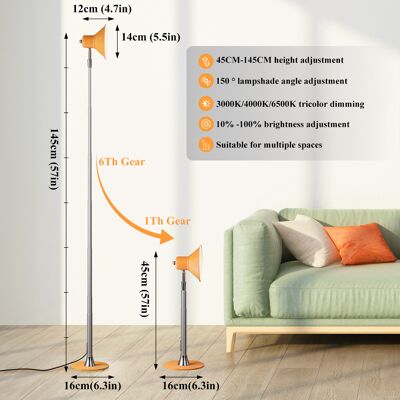 OEM Lámpara De Pie Led Regulable, Altura Ajustable, Estructura De Hierro, Estilo Moderno, Ángulo Ajustable, Adecuada Para Salones, Dormitorios, Lámparas De Lectura De Interior, Modelo B - Color Imitación OEM Lámpara De Pie Led Regulable, Altura Ajustable, Estructura De Hierro, Estilo Moderno, Ángulo Ajustable, Adecuada Para Salones, Dormitorios, Lámparas De Lectura De Interior, Modelo B - Color Imitación