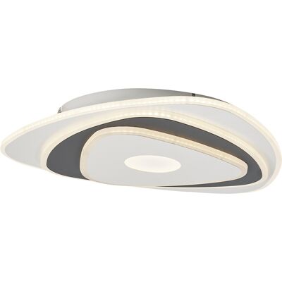 Diseño Plafón De Diseño Blanco Con Forma Orgánica Gris Oscuro Con Led Regulable - Taylor Plástico /acero Orgánica Incluye Led Max. 1 X 45 Watt - Qazqa Diseño Plafón De Diseño Blanco Con Forma Orgánica Gris Oscuro Con Led Regulable - Taylor Plástico /acero Orgánica Incluye Led Max. 1 X 45 Watt - Qazqa
