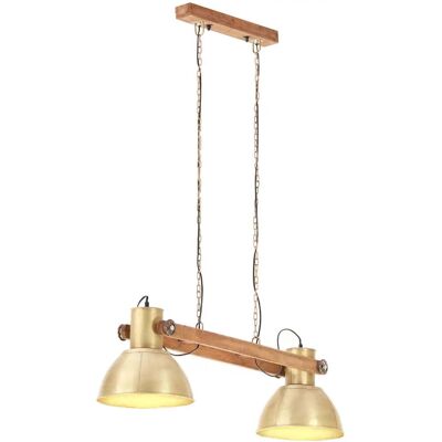 HELLOSHOP26 Lámpara Colgante Industrial Con 2 Pantallas 109 X 29 X 29 Cm Ambiente Acogedor De Hierro Latón Antiguo 020046661 HELLOSHOP26 Lámpara Colgante Industrial Con 2 Pantallas 109 X 29 X 29 Cm Ambiente Acogedor De Hierro Latón Antiguo 020046661