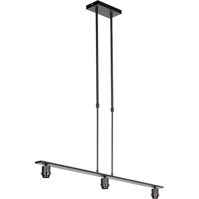 Moderno Lámpara Colgante Negra Sin Pantalla - Combi 3 Deluxe Acero Alargada Adecuado Para Led Max. 3 X 40 Watt - Qazqa Moderno Lámpara Colgante Negra Sin Pantalla - Combi 3 Deluxe Acero Alargada Adecuado Para Led Max. 3 X 40 Watt - Qazqa