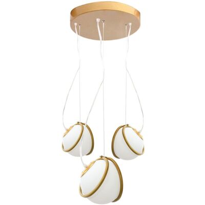 Lámpara de suspensión Toolight oro blanco 3 puntos - Luz de techo Lámpara de suspensión Toolight oro blanco 3 puntos - Luz de techo