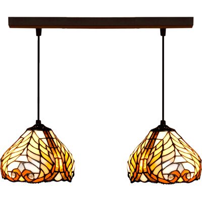 FIJALO Lámpara Colgante De Techo Tiffany Regleta Serie Dalí D-20cm X2 239002 FIJALO Lámpara Colgante De Techo Tiffany Regleta Serie Dalí D-20cm X2 239002