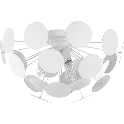 BELIANI Lámpara De Techo Hemisferio De Metal Blanco Pantalla De Círculos 2 Bombillas Art Deco Estilo Industrial Maritsa BELIANI Lámpara De Techo Hemisferio De Metal Blanco Pantalla De Círculos 2 Bombillas Art Deco Estilo Industrial Maritsa