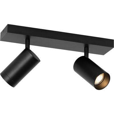 Moderno Foco De Techo Moderno Negro Regulable 2 Luces - Jeana Luxe Acero /aluminio Alargada Adecuado Para Led Max. 2 X 10 Watt - Qazqa Moderno Foco De Techo Moderno Negro Regulable 2 Luces - Jeana Luxe Acero /aluminio Alargada Adecuado Para Led Max. 2 X 10 Watt - Qazqa