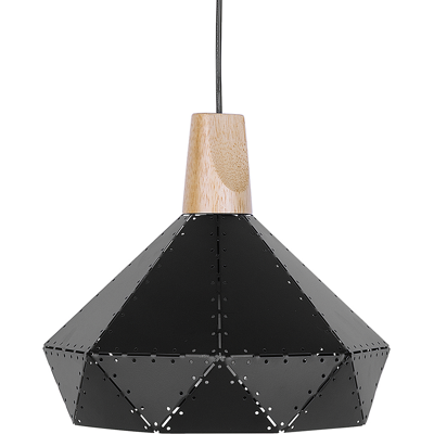 BELIANI Lámpara Colgante Con Pantalla De Metal Geométrico Industrial Negro Sala De Estar Somme BELIANI Lámpara Colgante Con Pantalla De Metal Geométrico Industrial Negro Sala De Estar Somme