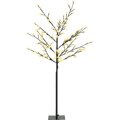 Homcom Luz De Árbol De Cerezo Con 120 Luces Led Ip44 Blanco Cálido Lámpara Decorativa De Flor De Cerezo Con Ramas Flexibles Para Interior 17x17x120 Cm Homcom Luz De Árbol De Cerezo Con 120 Luces Led Ip44 Blanco Cálido Lámpara Decorativa De Flor De Cerezo Con Ramas Flexibles Para Interior 17x17x120 Cm