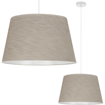 OEM Lámpara Colgante, Cono De Lino, Blanco, 1 Plano, Pantalla Beige, L05 44cm OEM Lámpara Colgante, Cono De Lino, Blanco, 1 Plano, Pantalla Beige, L05 44cm