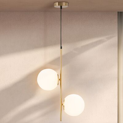 JHY DESIGN Lámpara Colgante Moderna, Araña De Techo De Doble Cabezal, Luz Colgante Ajustable Para Recibidor, Sala De Estar, Tono Dorado. JHY DESIGN Lámpara Colgante Moderna, Araña De Techo De Doble Cabezal, Luz Colgante Ajustable Para Recibidor, Sala De Estar, Tono Dorado.