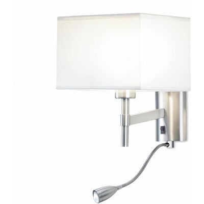 LEDS-C4 Leds C4 - Aplique Bristol Led 2.2 Blanco Cálido - 3000k Níquel Satinado. Pantalla No Inc LEDS-C4 Leds C4 - Aplique Bristol Led 2.2 Blanco Cálido - 3000k Níquel Satinado. Pantalla No Inc