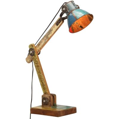 Lámpara de escritorio industrial de madera reciclada vidaXL - Ajustable multicolor Lámpara de escritorio industrial de madera reciclada vidaXL - Ajustable multicolor