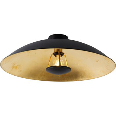 Qazqa - Moderno Plafón Vintage Negro Con Dorado 60 Cm - Emilienne Acero Redonda Adecuado Para Led Max. 1 X 60 Watt Qazqa - Moderno Plafón Vintage Negro Con Dorado 60 Cm - Emilienne Acero Redonda Adecuado Para Led Max. 1 X 60 Watt