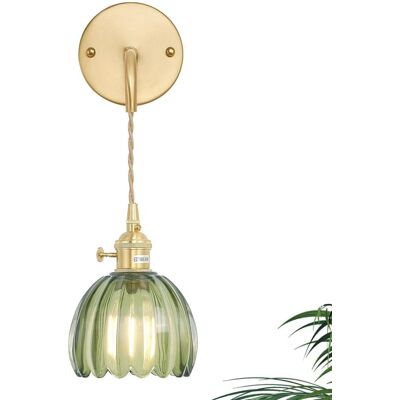 OEM Aplique De Pared Retro Verde De 220 V Con Pantalla De Cristal, Aplique De Pared De Latón Ajustable Mediante Cadena De 70 Cm, Aplique De Mesilla De Noche Moderno E26 (bombilla No Incluida). OEM Aplique De Pared Retro Verde De 220 V Con Pantalla De Cristal, Aplique De Pared De Latón Ajustable Mediante Cadena De 70 Cm, Aplique De Mesilla De Noche Moderno E26 (bombilla No Incluida).