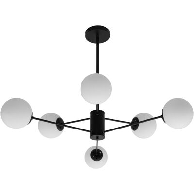 Toolight Lámpara colgante negra 6 luces industrial E27 85cm Toolight Lámpara colgante negra 6 luces industrial E27 85cm